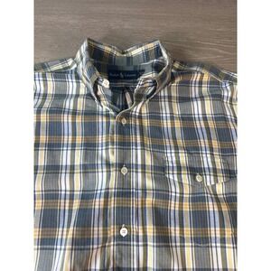 Ralph Lauren Men's Plaid Short Sleeve Button Down Shirt XXL 100% Cotton